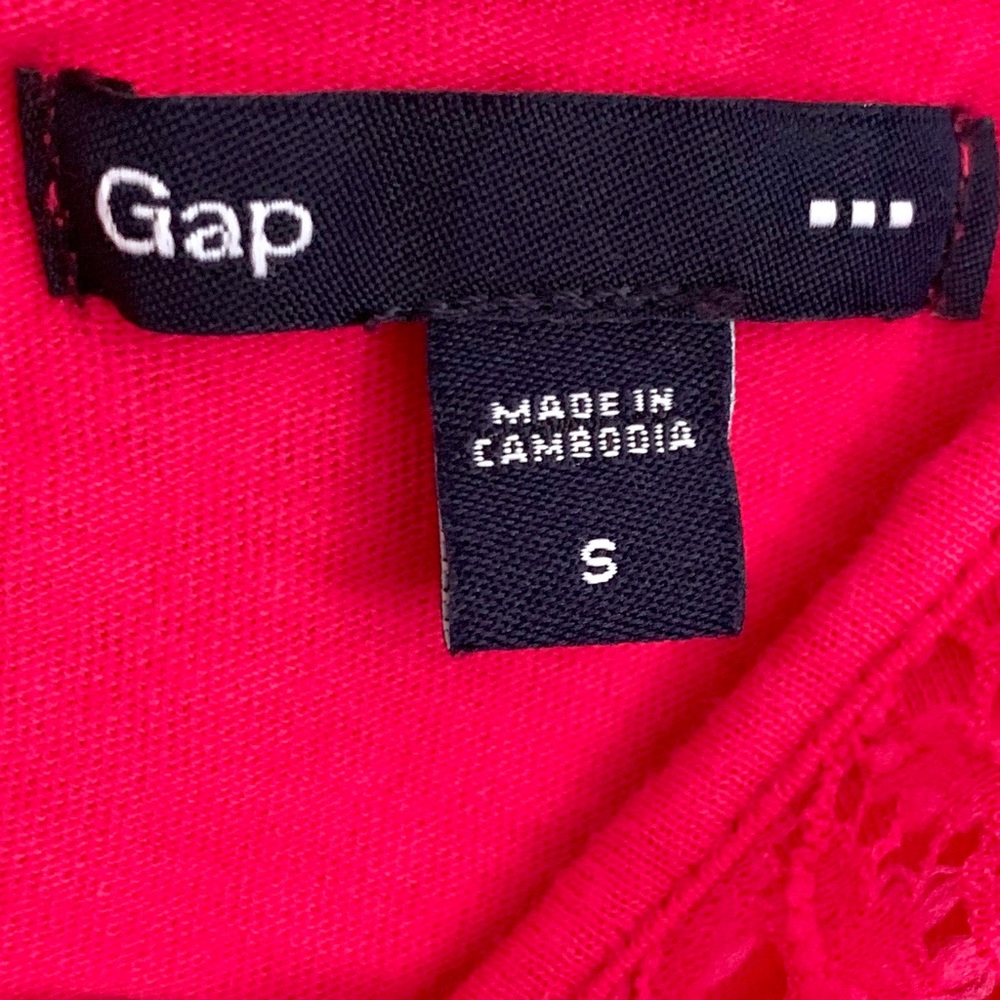 🆓 GAP Hot Pink Floral Lace Tank Top S - Picture 4 of 5